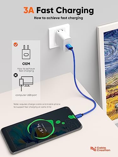 Compact USB C Cable Duo – 0.5 FT Braided Fast Charging Cables for Seamless Data Transfer | 3 A Power & 480 Mbps Speed | Ultimate Compatibility for Mac Book Air, Galaxy S22 Ultra, Stylus Pen, and More | Durable Design | Ideal for On-the-Go Connectivity