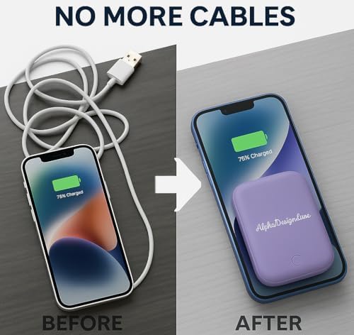 Magnetic 10,000 m Ah Power Bank – Ultra-Fast Wireless Charger for i Phone, Samsung, Android, Huawei, Xiaomi – Sleek Pink Portable Battery Pack with Mag Safe Compatibility for Effortless On-the-Go Charging