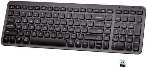 Sleek Gunmetal Bluetooth Wireless Keyboard – Ergonomic Silent Typing for Windows & i Pad – Plug & Play USB Receiver for Effortless Connectivity – Ideal for Travel and Home Office – Enhance Productivity with Dual Connectivity and Modern Design