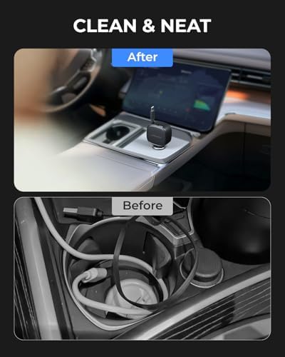 Ultra-Compact 84 W Max Retractable Fast Car Charger – Dual-Port USB C Cigarette Lighter Adapter with Built-In Type-C Cable for Effortless Charging and Clutter-Free Travel, Perfect for Families and Frequent Travelers