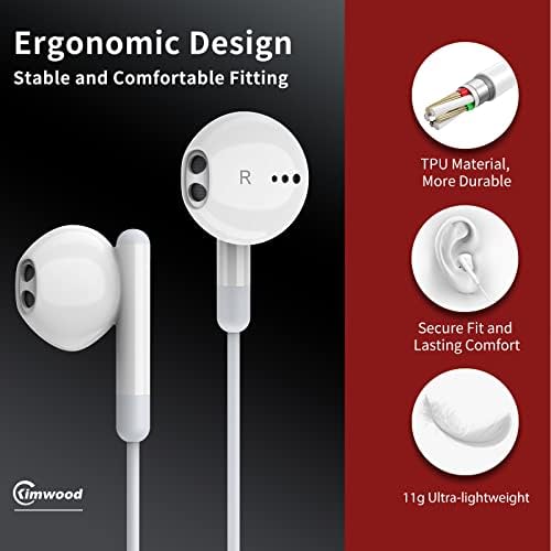 Premium Wired Earbuds with Microphone – Hi-Fi Stereo In-Ear Headphones for Powerful Bass & Crystal Clear Audio – Compatible with i Phone, Android & Most 3.5 mm Devices (Blue) – Ergonomically Designed for Comfort and Enhanced Daily Listening Experience