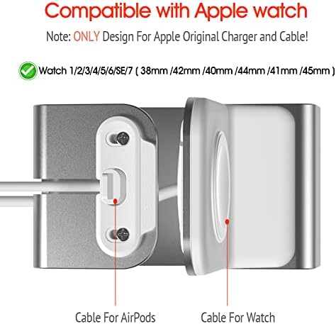 Ultimate 3-in-1 Aluminum Charging Station for i Phone, Apple Watch & Air Pods – Mag Safe Compatible Desk Stand for i Phone 15/14/13/12, Apple Watch Series 9/Ultra/8/7/SE/6/5/4/3/2, Air Pods Pro/2/1 – Streamline Your Charging Experience with Sleek Design and Enhanced Durability