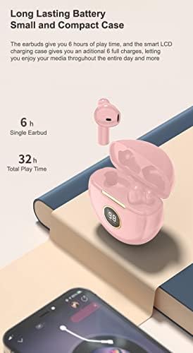 Advanced Bluetooth 5.1 Waterproof Earbuds with Built-in Microphone – IPX7 Rated In-Ear Headphones for Active Lifestyles, Enhanced Sound Quality, and Seamless Connectivity – USB-C Charging Case with LCD Display – Ideal for Android & i OS Users (Blue) – Experience Unmatched Comfort and Durability