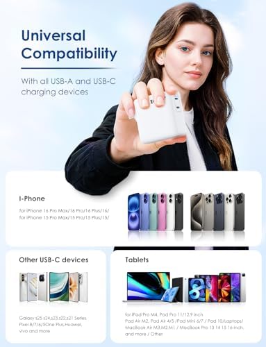 High-Efficiency Essri 100 W USB-C Charger Duo Pack – Dual 65 W Fast Charging Ports for Mac Book Pro, Air, i Pad Pro & i Phone 15/16 – Includes 6 FT & 10 FT USB-C Cables for Maximum Connectivity and Travel Convenience