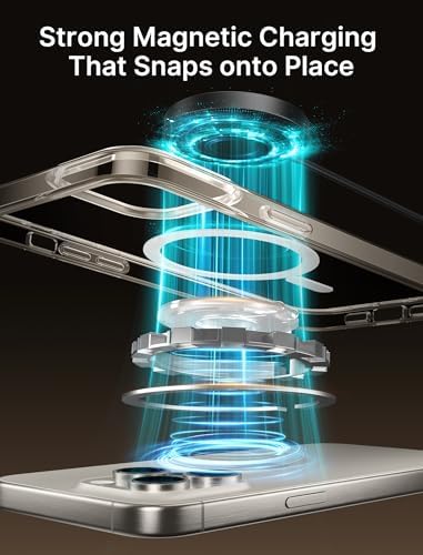 JSAUX 15 W Mag-Safe Wireless Charger Duo – Fast Charging Magnetic Pad for i Phone 16/16 Plus/16 Pro/16 Pro Max/i Phone 15/14/13/12 Mini and Air Pods – Dual Pack for Ultimate Compatibility and Portability, Sleek Black Design for Effortless Power-Up