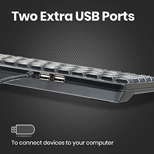 Revolutionize Your Workspace with the Perixx PERIBOARD-505 H Wired Mini Keyboard – Compact Design Featuring Integrated 0.55-Inch Trackball and Dual USB Hubs for Enhanced Productivity and Ergonomic Comfort, Perfect for Home or Office Use