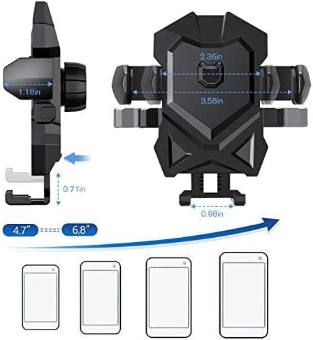 Universal Adjustable Car Phone Mount Holder for Dashboard and Windshield – Secure Grip for i Phone & Android Devices, Enhanced Visibility and One-Handed Use, Durable Black Design