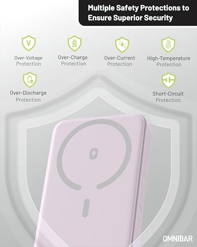Compact Magnetic Power Bank 10,000 m Ah – Versatile Wireless & USB-C PD 20 W Fast Charger for i Phone 16/15/14 Series – Lightweight, Travel-Friendly Design with Advanced Safety Features for Stress-Free Charging All Day