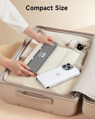 Ultra-Lightweight Foldable Bluetooth Keyboard with Magnetic Stand | Premium Aluminum Alloy Mini Keyboard for Tablets, i Pads & Smartphones | Rechargeable Travel Companion for Effortless Typing Anywhere | Whisper-Quiet Keys for Distraction-Free Work | Enhanced Compatibility with i OS, Android & Windows Devices