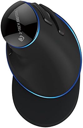 Elevate Your Comfort and Efficiency with the J-Tech Digital Wireless Ergonomic Mouse – Dual Mode Bluetooth & USB Connectivity, Rechargeable, Adjustable DPI Up to 3200 for Laptops, Desktops, PCs, and Macs – Sleek White Design for Modern Workspaces