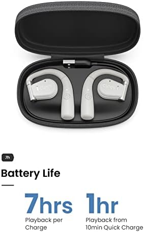 Cleer Audio ARC Open-Ear True Wireless Headphones – Cutting-Edge Touch Control, Extended Battery Life & Crystal Clear Sound for Music Lovers & Podcasters (Light Grey) – Perfect for Active Lifestyles & Effortless Device Integration