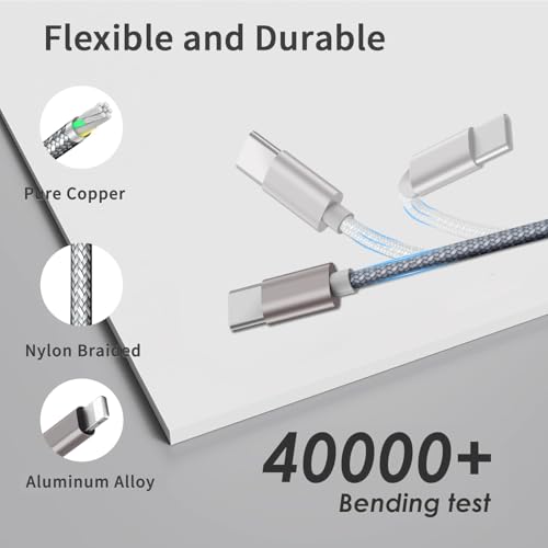 Ultimate 3-in-2 USB C Fast Charging Cable for Apple Watch & i Phone | 4 FT Multi-Device Charger for Apple Watch Ultra/Series 10-3 & i Phone 16-12, Galaxy S25 | Streamlined Power Delivery & Clutter-Free Solution for Busy Lifestyles