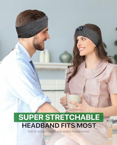 Fulext Bluetooth Sleep Headphones Headband – Ultimate Comfort for Side Sleepers, Thin HD Stereo Sound Quality – Ideal for Insomnia Relief and Travel Convenience – Perfect Gift for Men and Women – Enhanced Compatibility, Long-Lasting Battery Life for All Night Relaxation