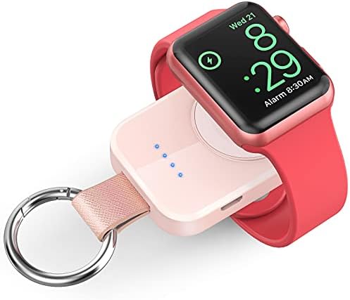 i.VALUX Compact Wireless Charger for Apple Watch – Keychain-Friendly 1000 m Ah Power Bank, Fast Magnetic Charging for Series 10/9/8/Ultra/7/6/5/4/3/2/SE – Perfect Travel Companion & Birthday Gift for Her – Sleek White Design