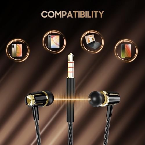 Rayleigh Heavy Bass USB C Wired Earbuds – 3 Pack of Noise-Isolating Headphones with Built-in Microphone for Type C Devices, Ideal for Music Enthusiasts and Gamers, Lightweight and Durable Design for Ultimate Comfort