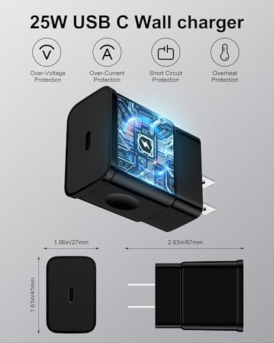 Revolutionary Magnetic Wireless Charger for Samsung Galaxy Watches – 25 W USB-C Fast Charging Block with 3.3 FT Type-C Cable in Stylish Black – Unmatched Compatibility with Galaxy Watch Ultra/FE/7/6/6 Classic/5/5 Pro/4/4 Classic/3/Active 2/1 – Effortless Docking & Robust Design for Enhanced Charging Efficiency