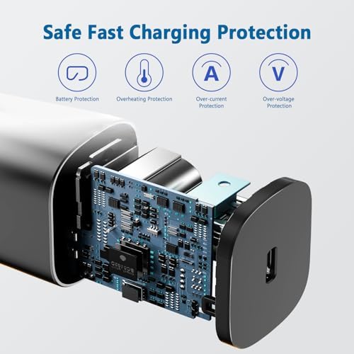 Super Fast 45 W USB-C Charger for Samsung Galaxy S24/S23/S22 Series – Includes 5.9 FT Cable 2 Pack for Enhanced Charging Speed & Compatibility – Portable Wall Charger with Safety Features for Optimal Device Performance