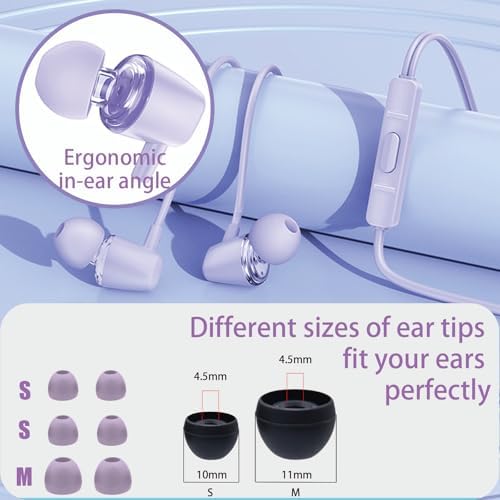 Beach Blue Kids Wired Earbuds – Ultra-Comfortable In-Ear Headphones with Mini Ear Tips, Integrated Mic, and Travel-Friendly Case – Superior Stereo Sound for Classroom Learning and Active Play – Ideal for Daily Use and On-the-Go Adventures