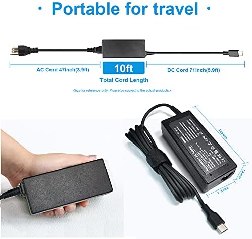 65 W USB-C Charger Adapter for Acer Chromebook Spin Series and More – Fast Charging Compatibility with Multiple Models, Enhanced Safety Features, and Reliable Performance – Ideal for Chromebook, Lenovo Think Pad, and HP Devices – CE, FCC, and Ro HS Certified – 24/7 Customer Support and 60-Day Money-Back Guarantee – Perfect for On-the-Go Charging Needs