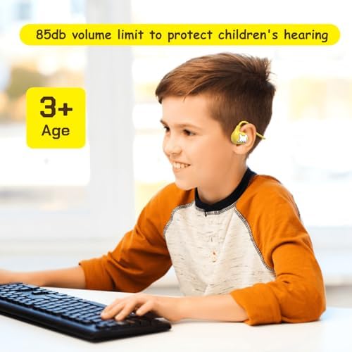 Lightweight Open Ear Bluetooth Headphones for Kids – Safe Volume Limiting Wireless Earbuds in Blue for Enhanced Listening and Outdoor Safety, Ideal for Boys and Girls on the Go – Perfect for Daily Use and Active Lifestyles