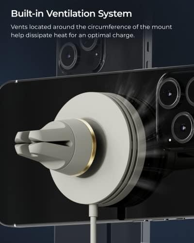 i Ottie Velox Universal Magnetic Air Vent Phone Mount – Enhanced Mag Safe Compatibility for i Phone 12-16 & Android Devices with Included Adapter – Secure Silicone Grip for Hands-Free Navigation and Easy Access