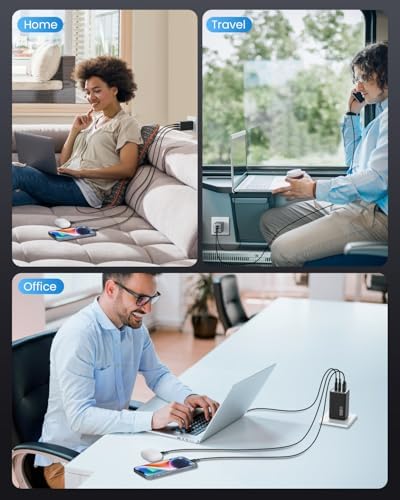 Ultimate 150 W USB-C Charging Hub – Compact Multi-Device Power Adapter with 3 Fast-Charging Ports for Mac Book Pro, i Phone 16, Galaxy S24, and Dell Laptops – Enhanced Efficiency with Ga N Technology for Professionals on the Go