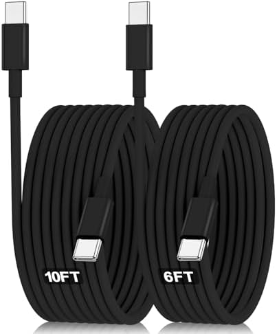 240W USB C Charging Cable for MacBook Pro/Air & for iPhone 16/15 Pro Max, MFi Certified 48V/5A Super Fast Charger Cord 6ft, PD 3.0 Compatible with iPad Pro 12.9/11, Samsung S25/S24(2-Pack) – Enhanced Compatibility and Speed