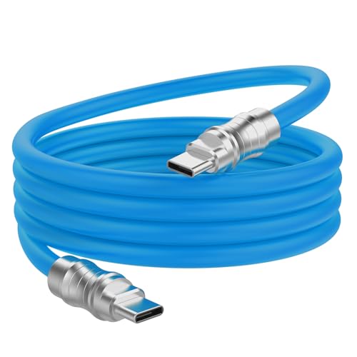 USB C to USB C Silicone Cable 2Pack 10FT, Ultra Flexible & Soft USB Type C 100W Fast Charging Cable, Geek Industrial PD Data Transfer Cable for Phones,Tablet,Laptops(Yellow) – Enhanced Compatibility and Speed