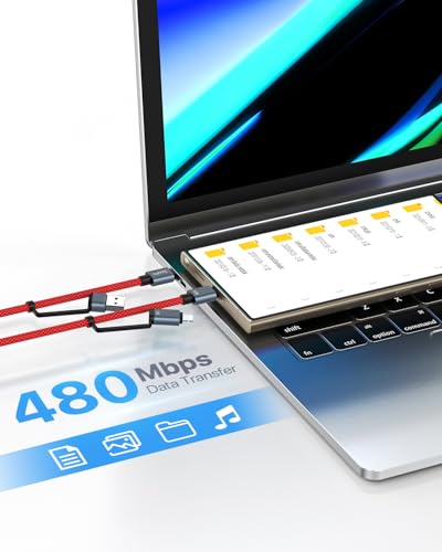 SOOPII 100 W 6.6 FT 4-in-1 Multi-USB C Charging Cable – Fast Charging Solution with USB-C, USB-A, and Lightning Connectors – Durable Nylon Braided Design for Phones, Tablets, and Laptops – Ultimate Versatility for Home and Travel