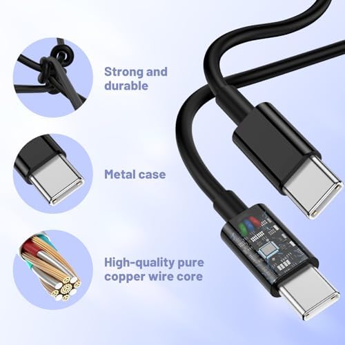 Dual-Port 45 W USB-C Wall Charger for Samsung Galaxy S25/S24 Ultra – Super Fast Charging with 2-Pack 6.6 ft Cables, PD 3.0 & PPS Technology for Enhanced Compatibility and Performance – Ideal for Mobile Professionals and Families
