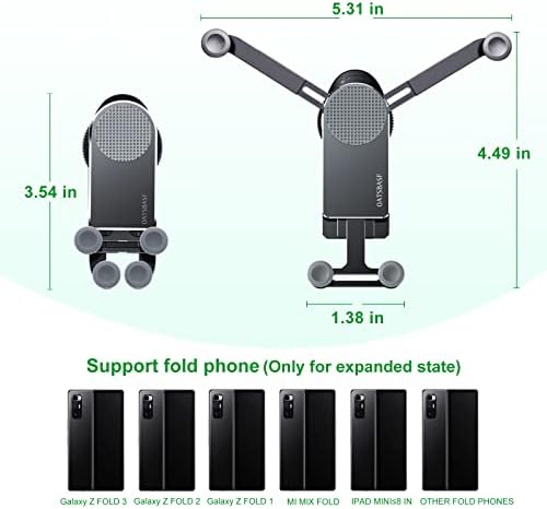 Premium Aluminum Z Fold 4 Car Mount: Dual-Mode Dashboard & Windshield Holder for Samsung Galaxy Z Fold Series and i Phone 16/15 Pro Max – Unmatched Stability & Hands-Free Convenience