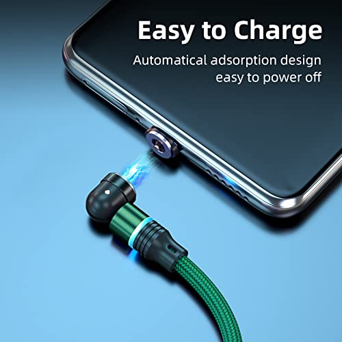 Premium 4-Pack Magnetic Charging Cables – 6.6 ft Nylon Braided 3-in-1 USB Charger for Micro USB, Type C & i OS Devices with Innovative 360-Degree Rotatable Connector for Effortless, Tangle-Free Fast Charging & Unmatched Durability – Ideal for Home, Office & Travel Use