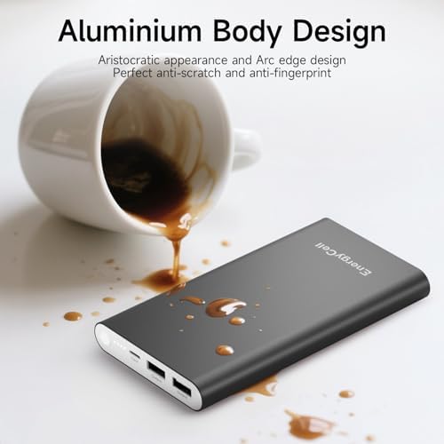 Pilot 4 GS 12000 m Ah Fast Charging Power Bank – Dual 3 A Output Portable Charger for i Phone 11-16 & More – Stylish Silver Design for On-the-Go Convenience and Reliable Device Protection