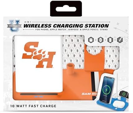 SOAR NCAA 4-in-1 Wireless Charging Docking Station: Rapid Charge Solution for i Phone, Apple Watch, Air Pods & Apple Pencil – Official NCAA Design for Ultimate Fan Experience and Device Compatibility