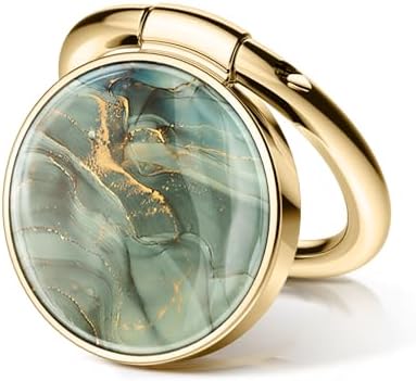 GVIEWIN Stylish Marble Phone Ring Holder with 360° Rotation for Ultimate Grip and Kickstand Functionality – Compatible with i Phone 16 Pro Max, 15 Plus, 14, 13, 12 Series & Galaxy S25/S24 Ultra – Elegant Flowing Sakura Design for Enhanced Safety and Usability