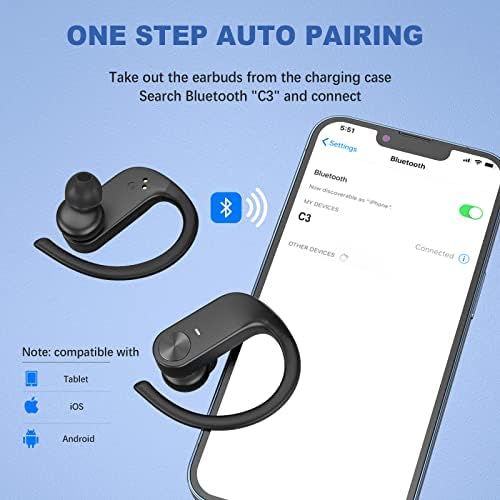Unleash Your Sound with BEBEN Wireless Earbuds – 40-Hour Playtime & 8-Hour Continuous Playback, IPX6 Waterproof with Superior Stereo Audio, Ergonomic Fit, and Built-in Microphone for Seamless i OS & Android Compatibility – Ideal for Active Lifestyles and Sports Enthusiasts