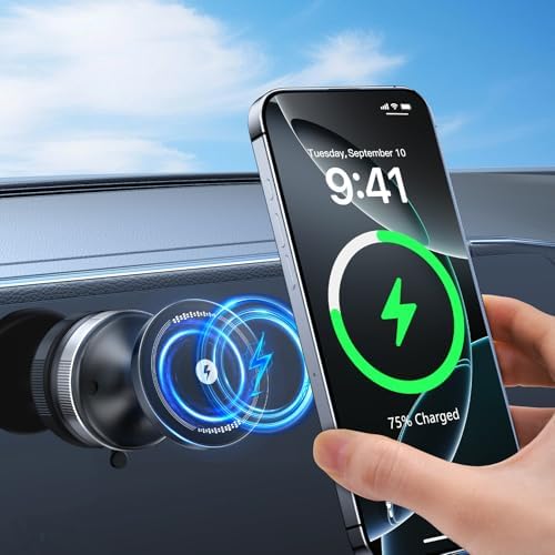 Qi2 Wireless Car Charger for i Phone 16 Pro Max – 15 W Magnetic Fast Charging Mount with 360-Degree Rotation for Ultimate Dashboard & Windshield Adaptability – Sleek, Ergonomic Design Enhancing Your Driving Comfort