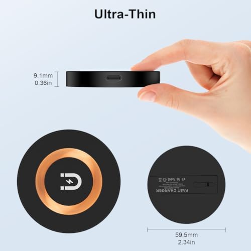 15 W Magnetic Fast Charging Pad for Google Pixel 9, 8 Pro, i Phone 16 & Samsung Galaxy Series – Ultimate Wireless Charger with 20 W USB-C Block and 3 ft Cable, Sleek Design for Home & Travel, Enhanced Safety Features, Quick Charge Your Devices Anywhere