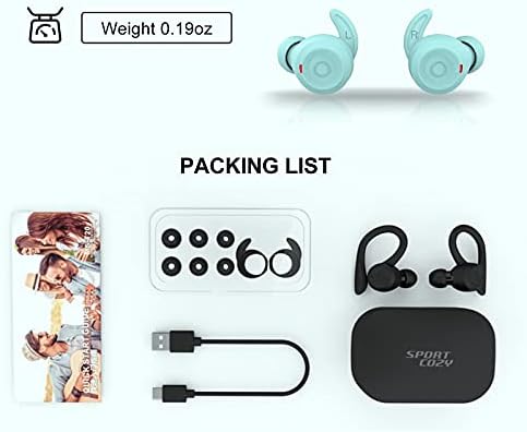 Ultimate Green Wireless Earbuds with Earhooks – Bluetooth 5.1 Noise Cancelling Sports Headphones, Waterproof Design for Secure Fit During Workouts, Compact Earphones for Enhanced Sound Quality and Durability