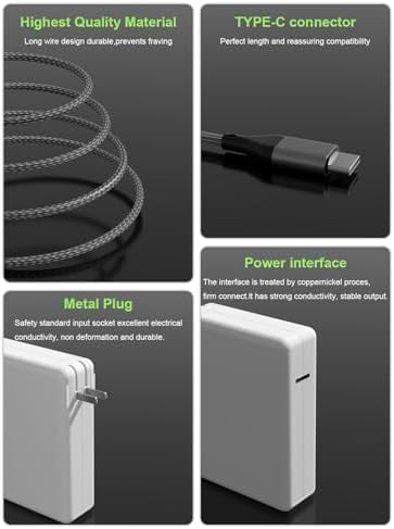 Turbocharge Your Mac Book and i Pad Pro with the 140 W USB-C Fast Charging Adapter – Universal Compatibility for All Mac Book Pro (16, 14, 15, 13″) and Air (15, 13″) Models (2020-2025) Featuring M1, M2, M3, M4 Chips – Includes Robust USB-C Cable for Instant Power and Enhanced Portability – Maximize Efficiency with Lightning-Fast Power Delivery and Sleek, Travel-Friendly Design