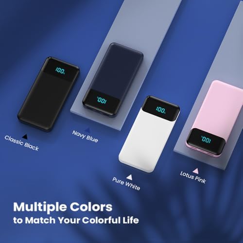 High-Capacity 40800 m Ah Portable Charger with Integrated Cables – Fast PD 25 W USB-C & QC4.0 Power Bank for i Phone 15/16 and Samsung – Smart LED Indicator, 5 Outputs for Multi-Device Charging – Ultimate Travel Companion for On-the-Go Power Solutions
