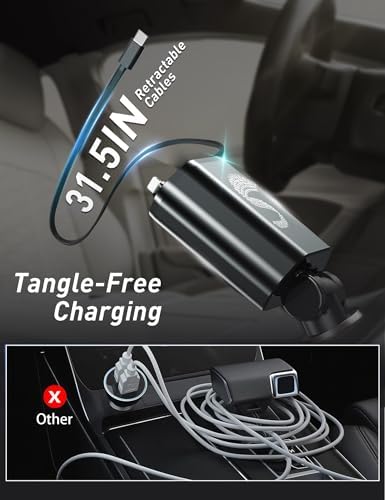 Innovative Retractable Car Charger with USB-C Fast Charging 120 W and Aromatherapy Starlight – Ultimate Travel Companion for i Phone 16 to 11, Stylish Cigarette Lighter Adapter for Men and Women – Perfect Gift for Road Trips and Daily Commutes with Enhanced Compatibility and Efficiency