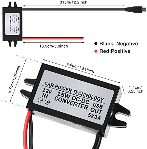 Weewooday 12 V to 5 V DC-DC Buck Module Power Converter Set – 3-Pack Micro USB Adapters for Automotive and DIY Projects with Enhanced Safety Features and Universal Compatibility