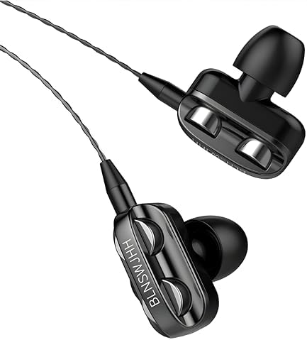 Premium Wired Earphones with Microphone for Active Lifestyles – Noise Cancelling In-Ear Headphones with Deep Bass Stereo Sound for Workouts, Gaming, and Clear Calls (Black) – Versatile Compatibility and Ergonomic Comfort