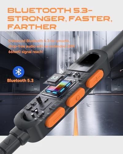 MIPEACE OSHA-Certified Bluetooth Neckband Headphones – Superior 29 d B Noise Cancellation with 20+ Hours of Continuous Play and Four Custom EQ Modes for Enhanced Audio Control in Construction and Safety Settings