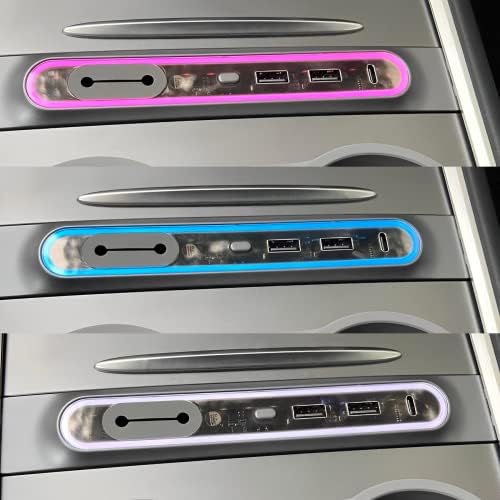 Transform Your Tesla Model 3/Y with the Ultimate USB Hub – Multi-Port Charger with Tricolor LED for 2021-2023 Models – Fast Charging Solution for All Your Devices – Stylish Interior Accessory for Seamless Connectivity