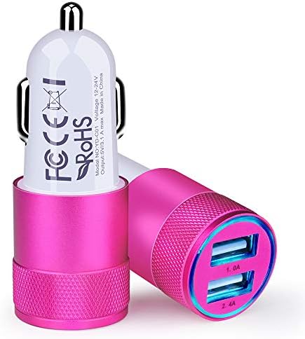 Rapid Charge Dual USB Car Charger Set – 2-Pack, 3.4 A High-Speed Adapter for i Phone 15/14/13/12/11 Pro Max & Samsung Galaxy S23/S22/S21 – Compact Design with Enhanced Safety and Compatibility for Effortless On-the-Go Power Solutions
