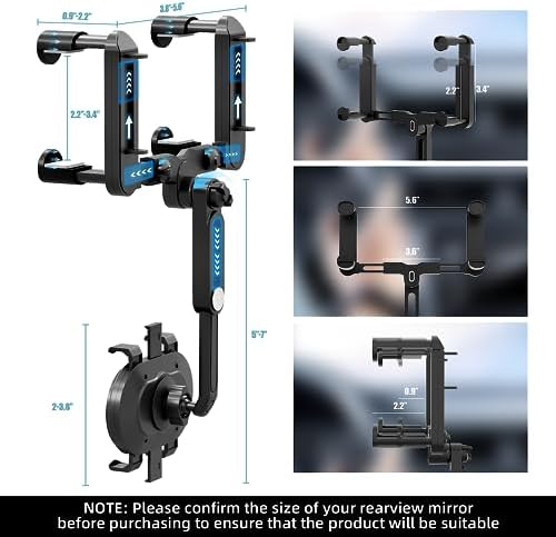 Transform Your Driving Experience with the SXhyf Rotatable Rear View Mirror Phone Holder – Adjustable Car Mount for i Phone 11-14 Pro Max & Samsung Devices – Seamless Compatibility, Enhanced Safety, and Effortless Access to Navigation & Calls