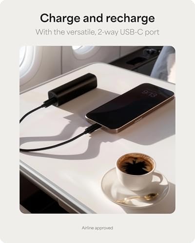 Mophie Powerstation Mini 5,000 m Ah Portable Power Bank – Ultra-Fast 20 W USB-C PD Charger for Rapid Device Recharging, Compact Pocket-Sized Design with LED Battery Indicator, Includes USB-C Cable for Instant Connectivity, Essential Travel Accessory for On-the-Go Smartphone Power