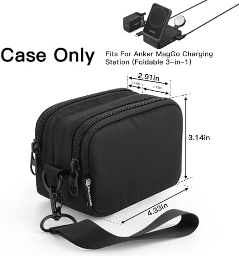 Premium Travel Case for Anker Mag Go 3-in-1 Charging Station – Protective Storage Bag for Qi2 Certified Fast Wireless Charger – Sleek, Lightweight Design for On-the-Go Charging Convenience – Ideal Companion for Business and Leisure Travel – Durable, Water-Resistant Material for Maximum Protection and Organization – Elevate Your Charging Experience with Effortless Portability and Style – Compatible with Anker Mag Go 3 in 1 Foldable Charger – Essential Accessory for Tech Enthusiasts Seeking Speed and Reliability